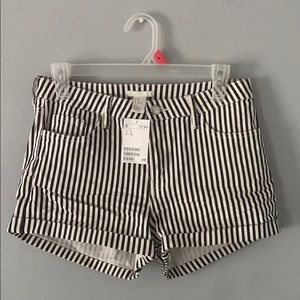 H&M striped jean shorts